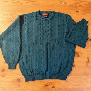 Unisex Graham & Gunn 100% Alpaca Cable Knit Sweater - Made in Peru - Size Large